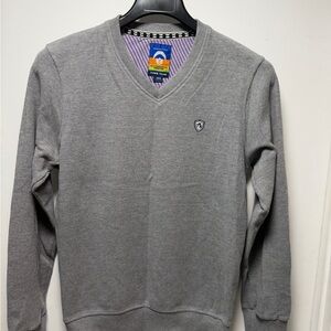 Boys' Gray V-Neck Pullover Sweater